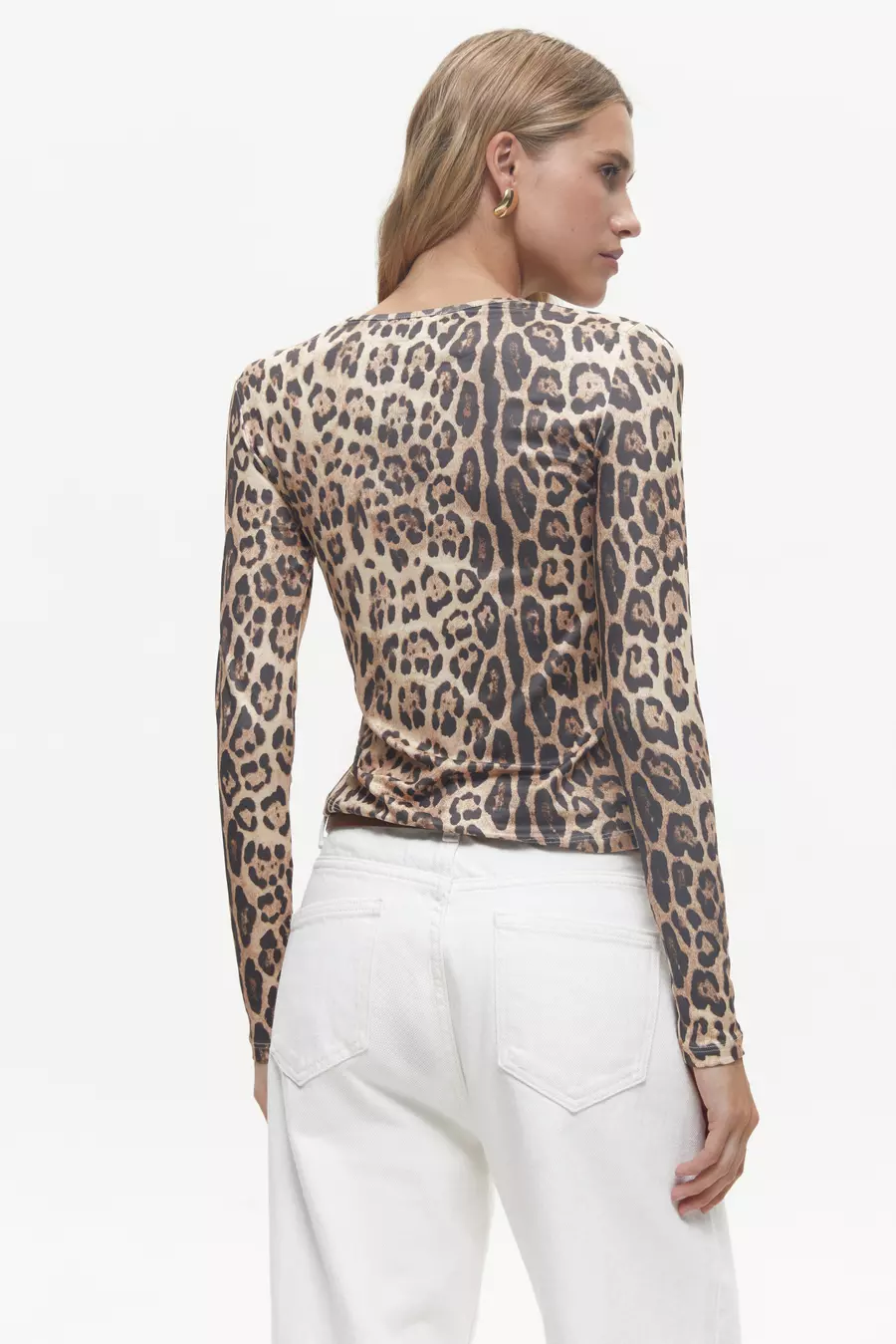 Animal Print Long Sleeve Top, Leo - Image 6