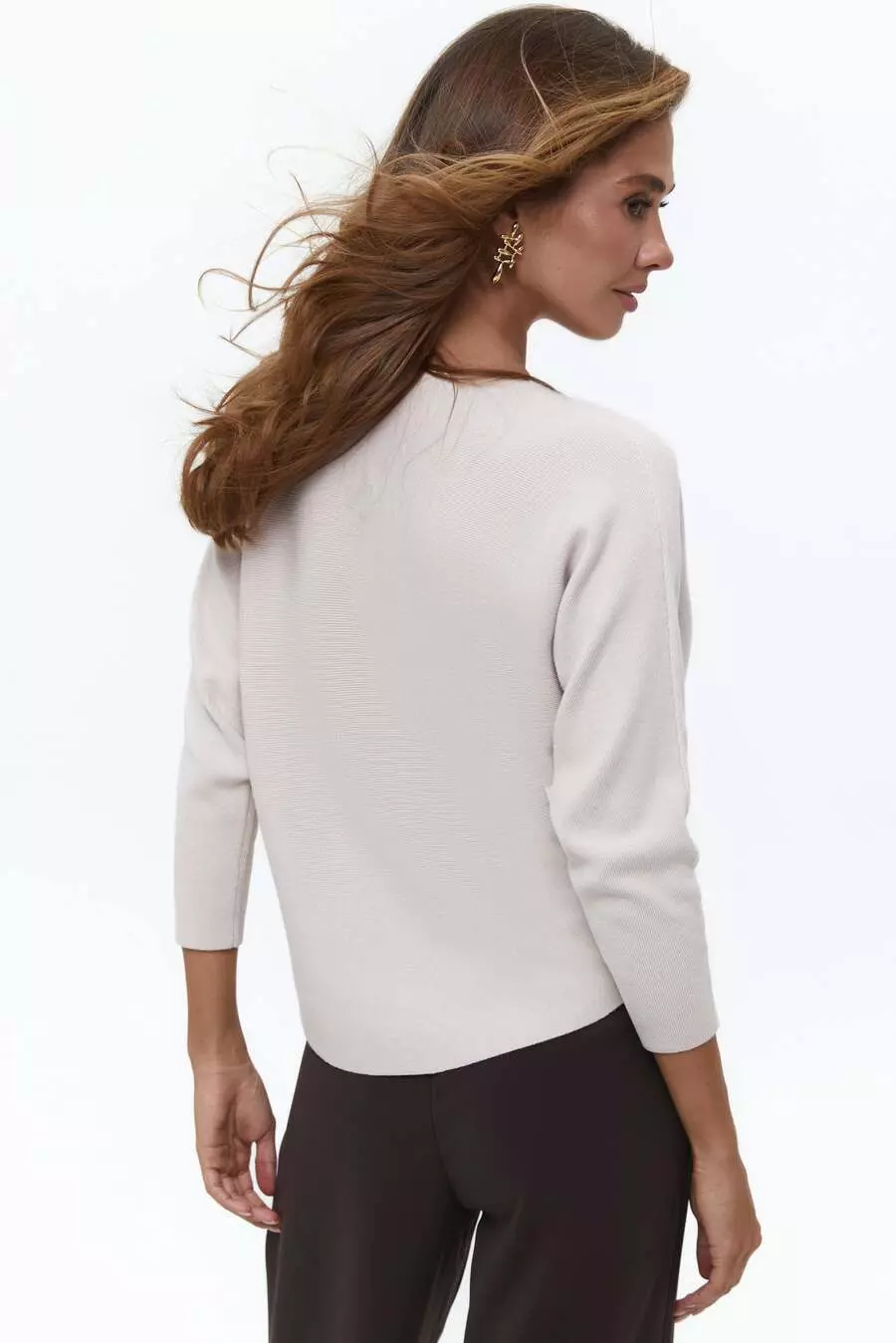 Beige Basic Relaxed-Fit Jumper - Image 4