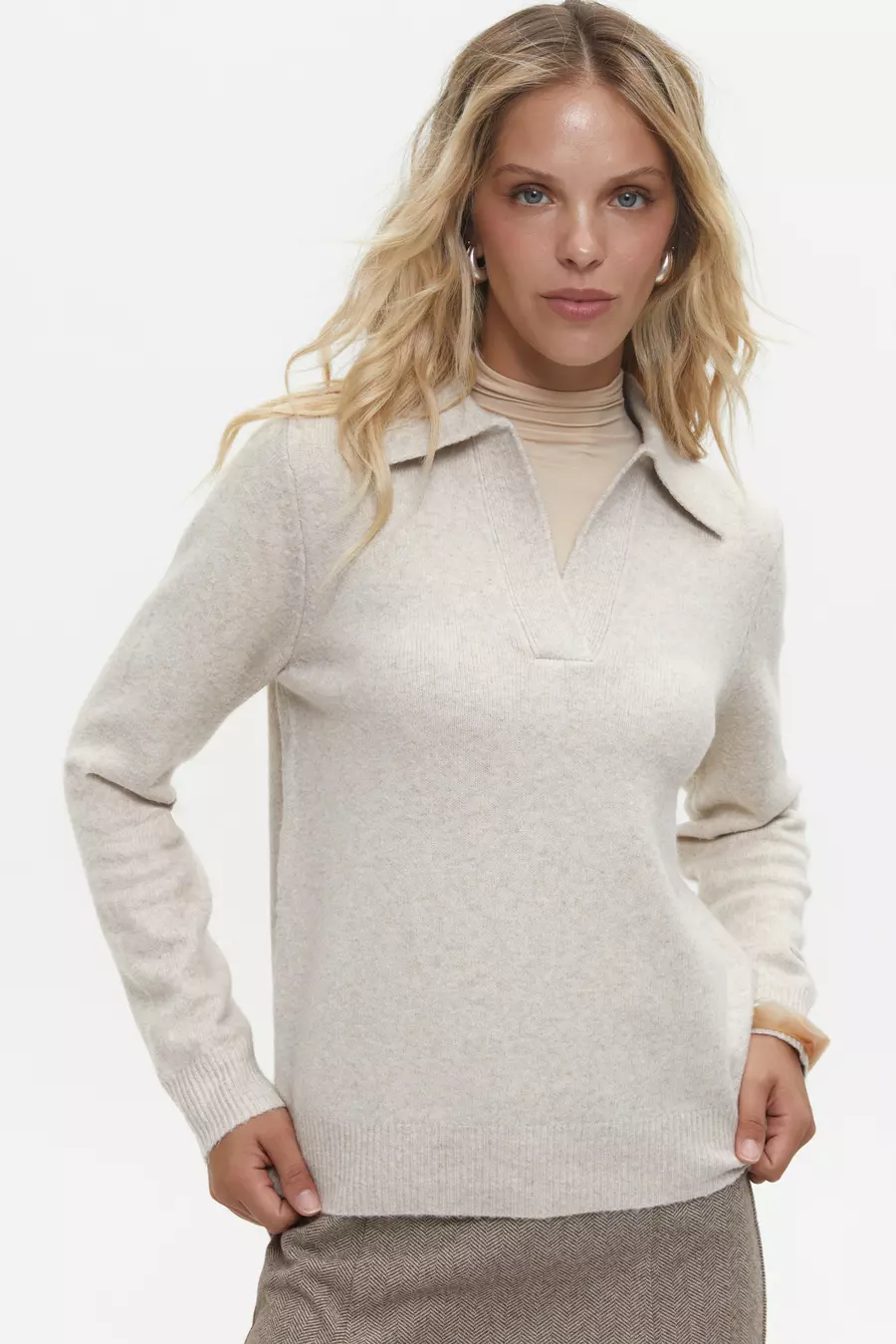 Beige Polo Sweater - Image 4