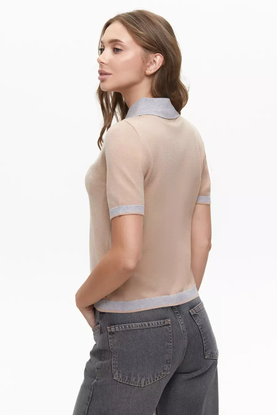 Beige Short-Sleeved Polo - Image 5