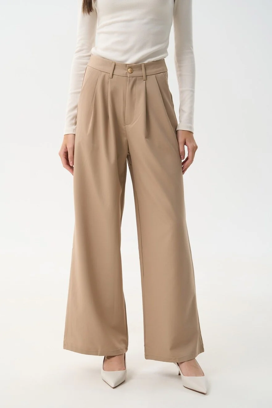 Beige Wide Leg Pants - Image 4