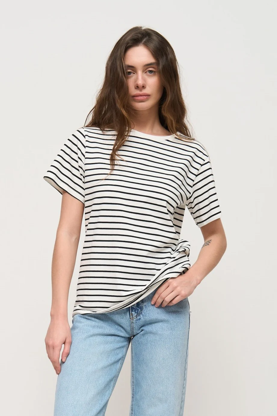 Black Basic Spriped T-Shirt - Image 3