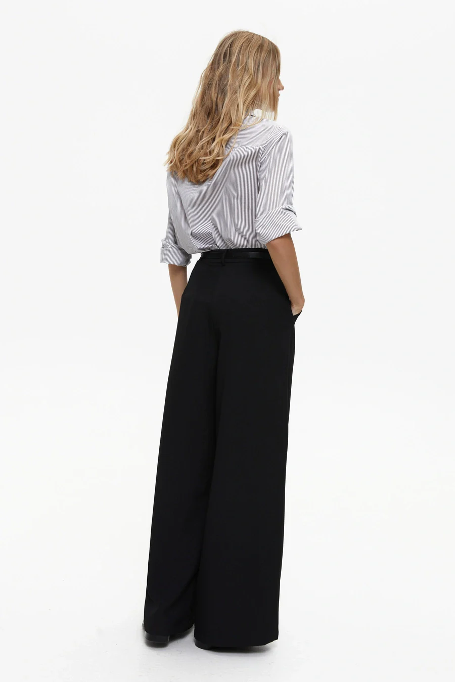 Black Classic Pleated Trousers - Image 5