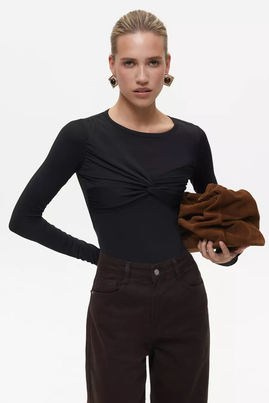 Bow-detail bodysuit, Black - Image 3
