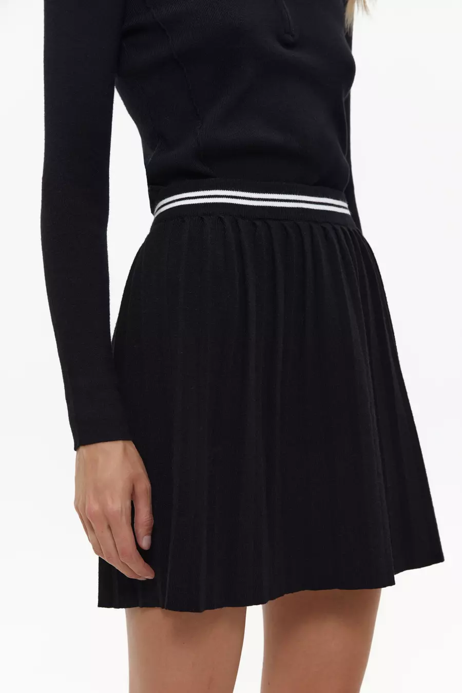 Black Skirt with White Stripe