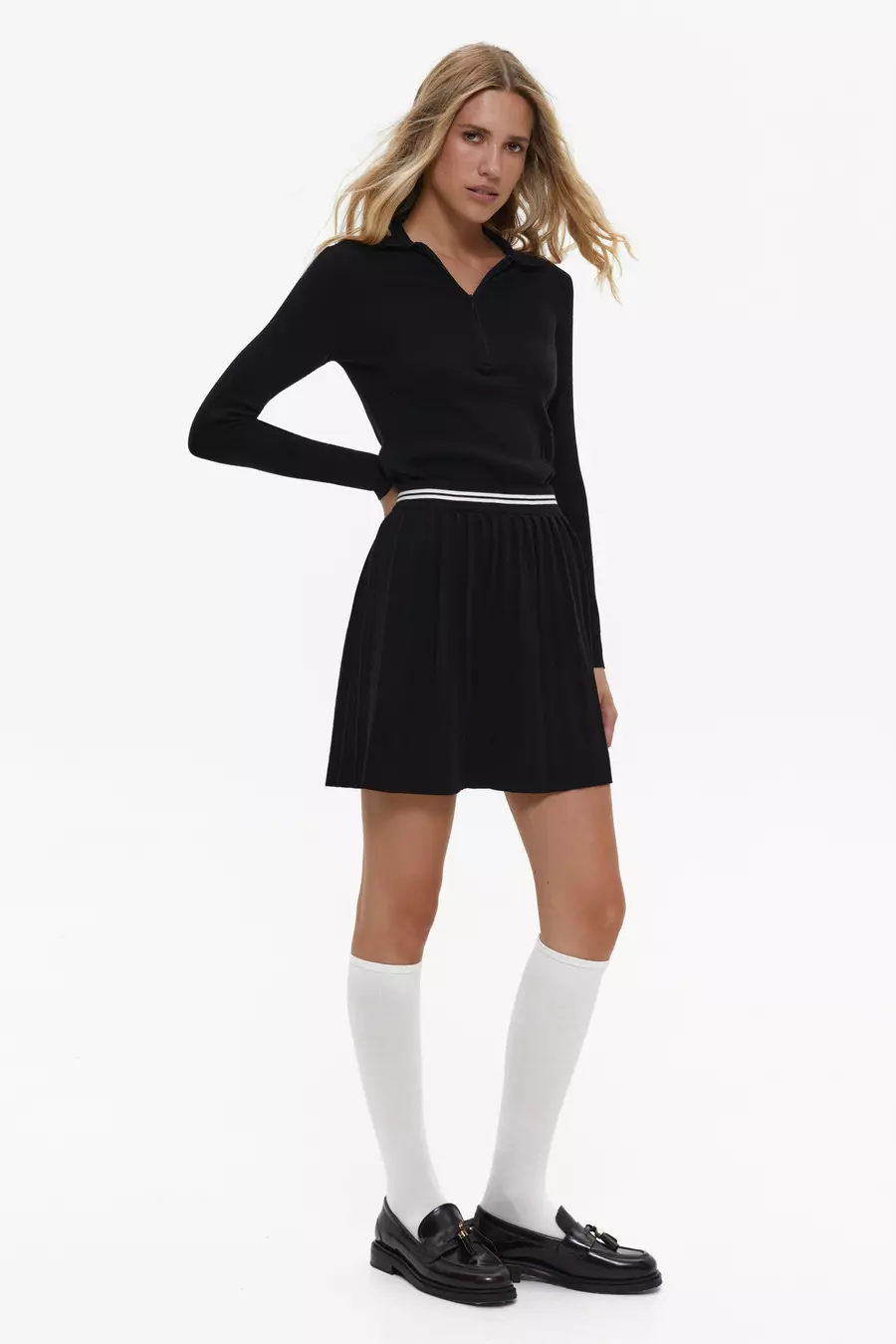Black Skirt with White Stripe - Image 3