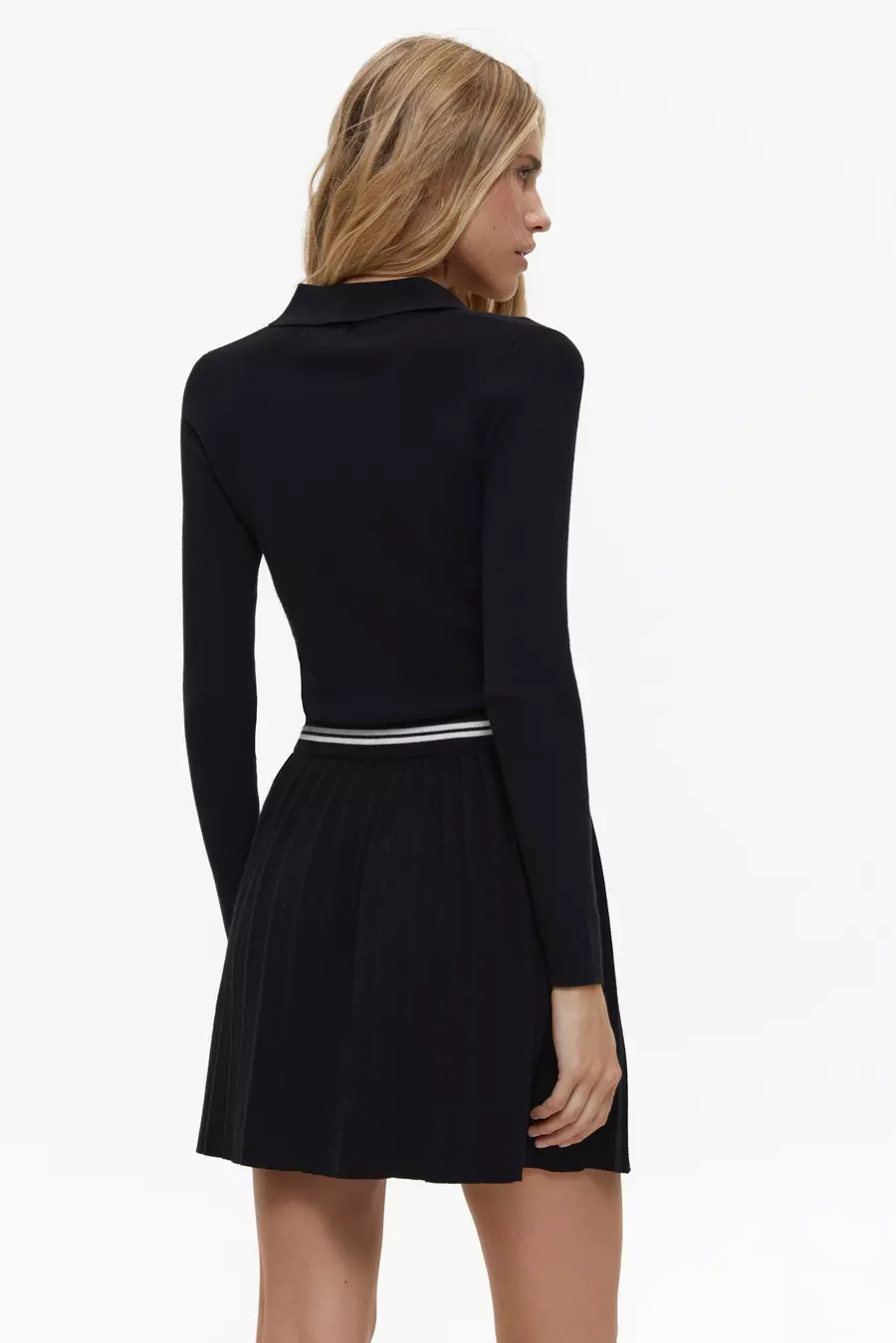 Black Skirt with White Stripe - Image 4