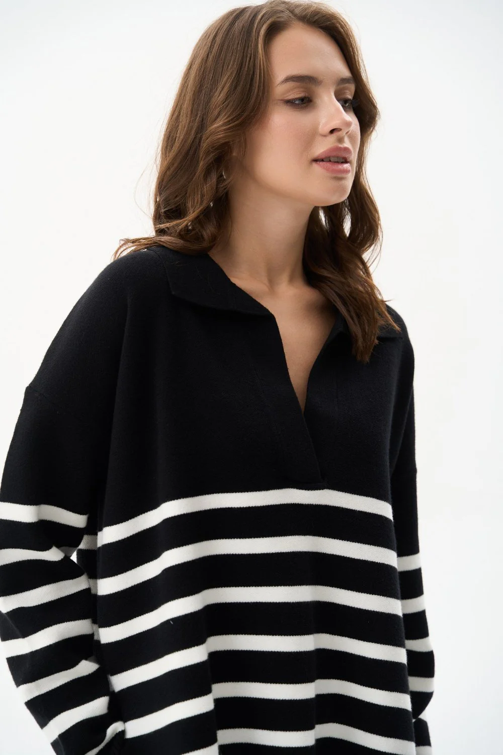Black Striped Polo Sweater - Image 4