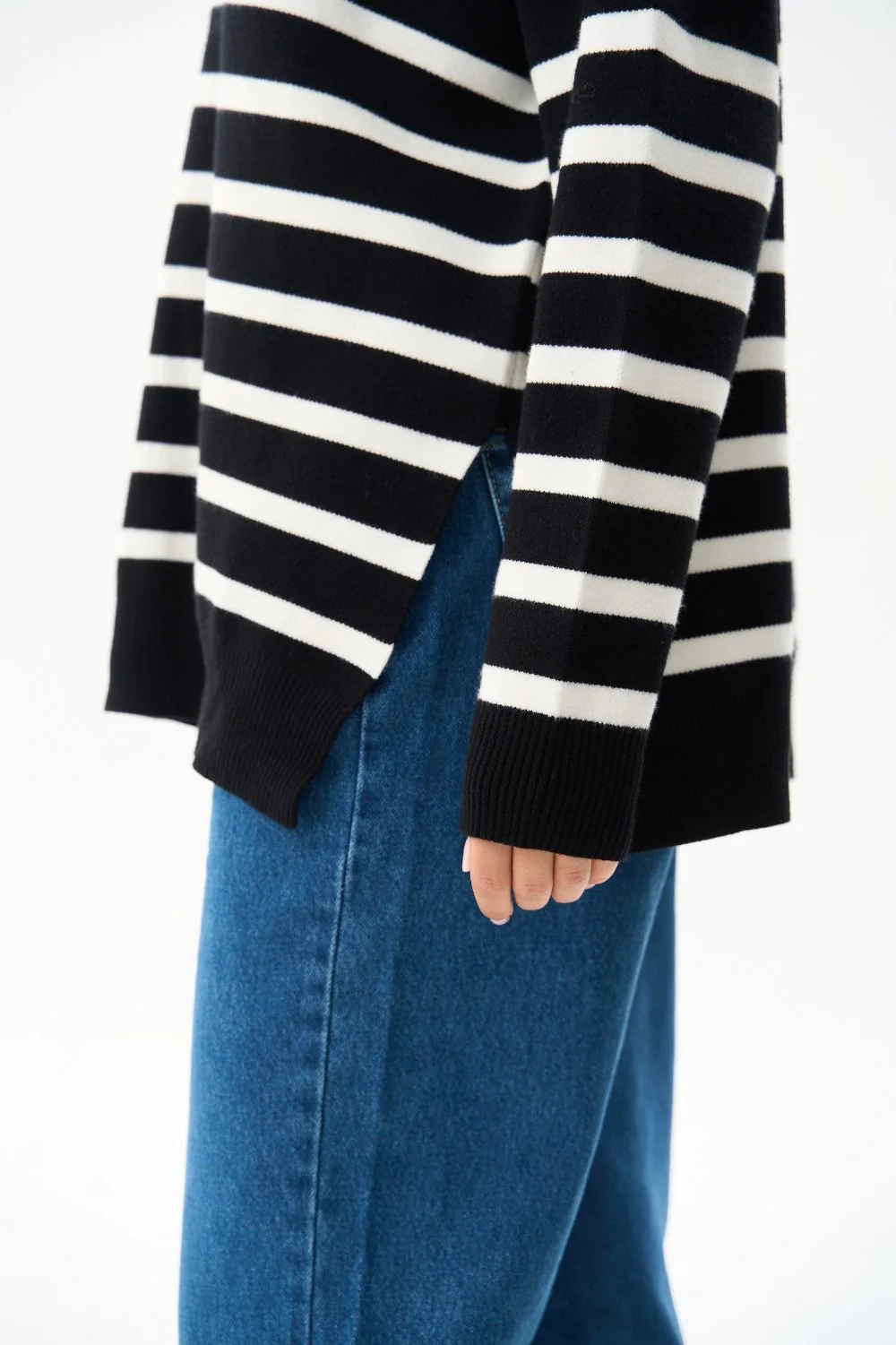 Black Striped Polo Sweater - Image 6