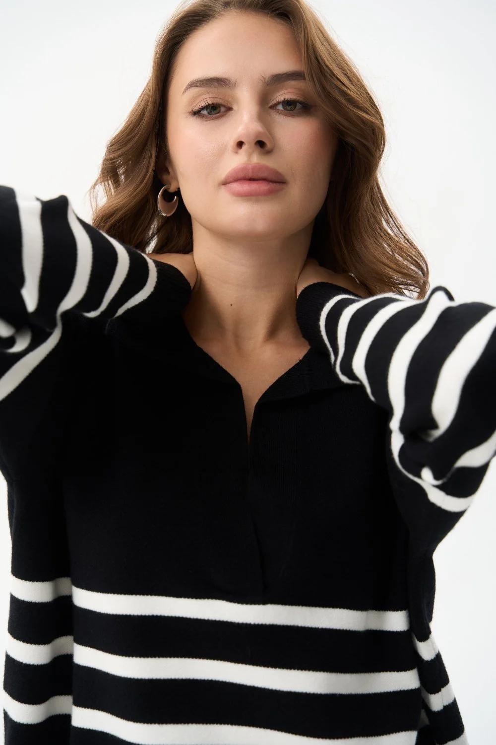 Black Striped Polo Sweater - Image 7