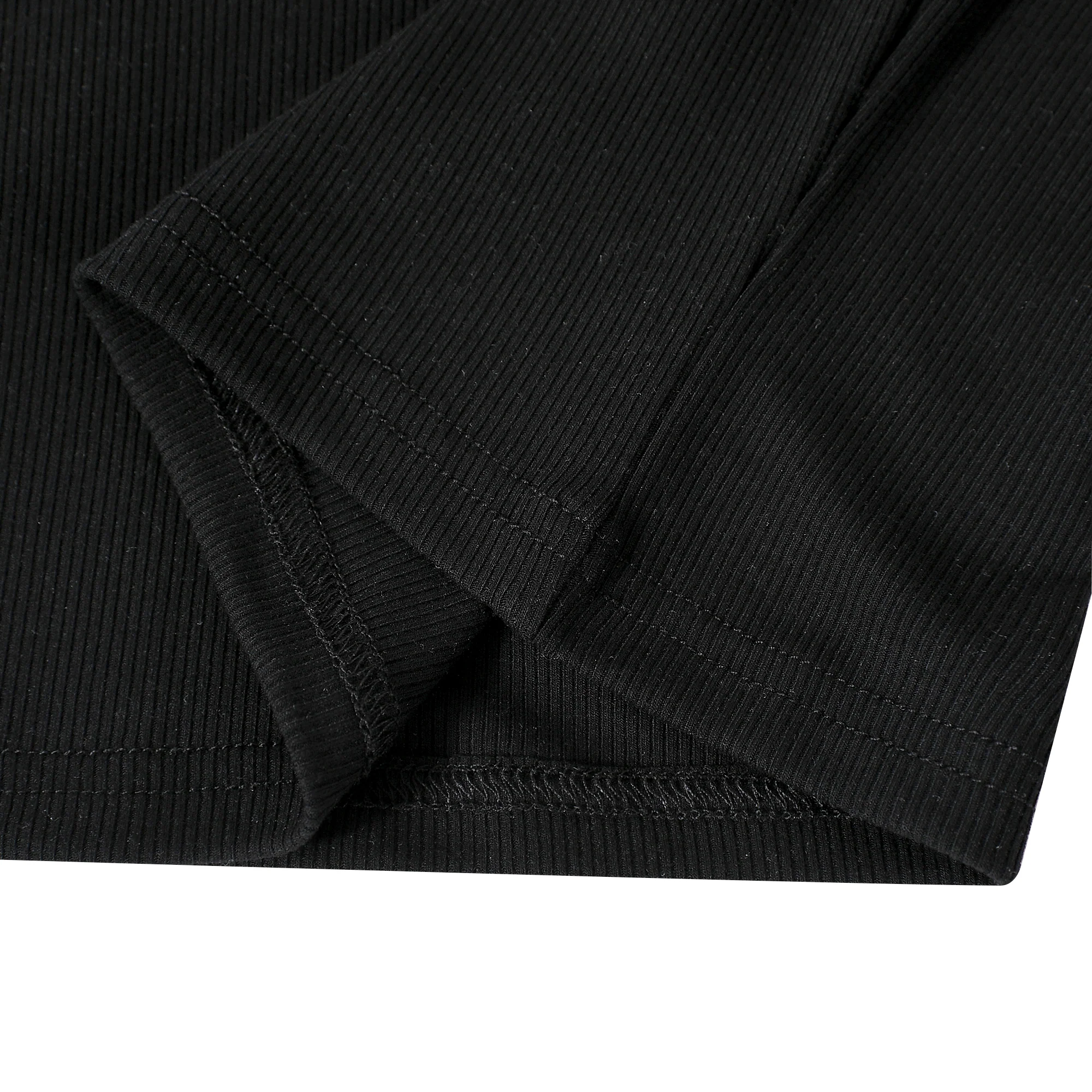 Black Ribbed Crop T-shirt - Image 5