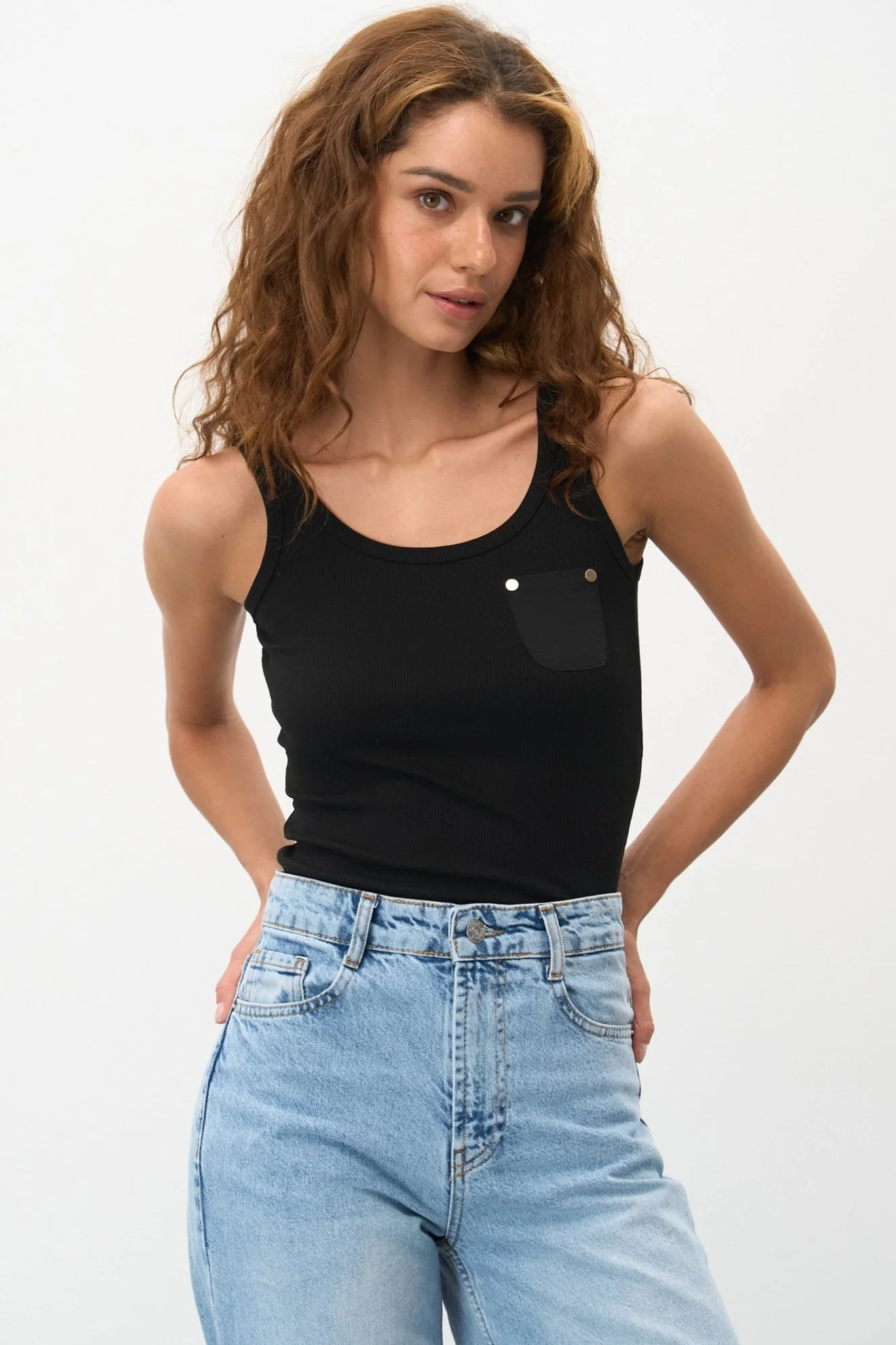 NEW Tank Top with a Black Pocket