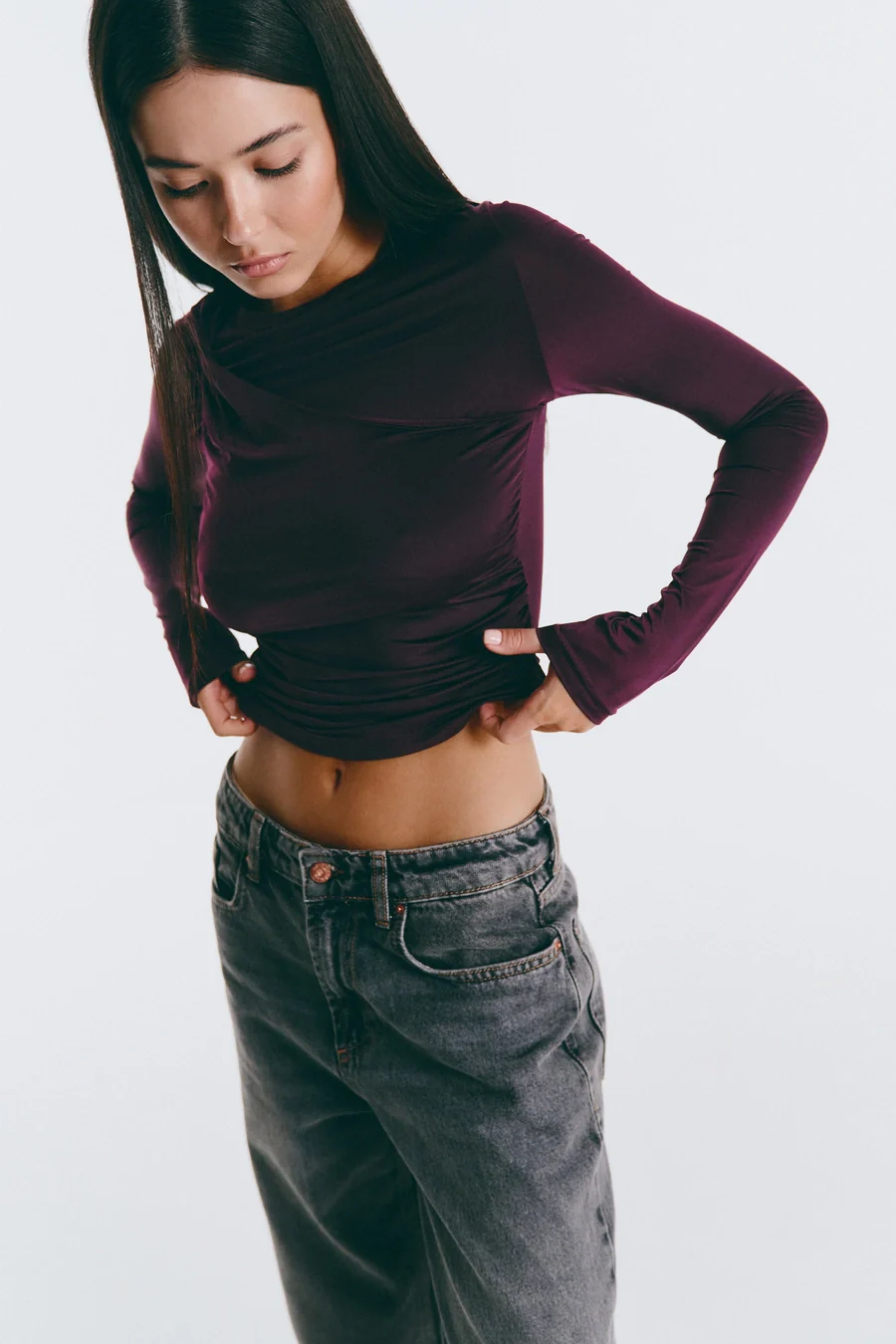 Blackberry Draped Long Sleeve Top - Image 4