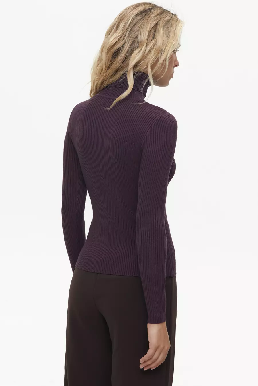Purple Fine Ribbed Turtleneck - Image 5