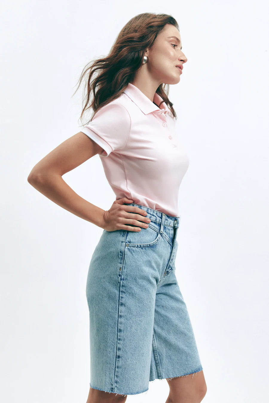 Blue Denim Yoke Shorts - Image 4