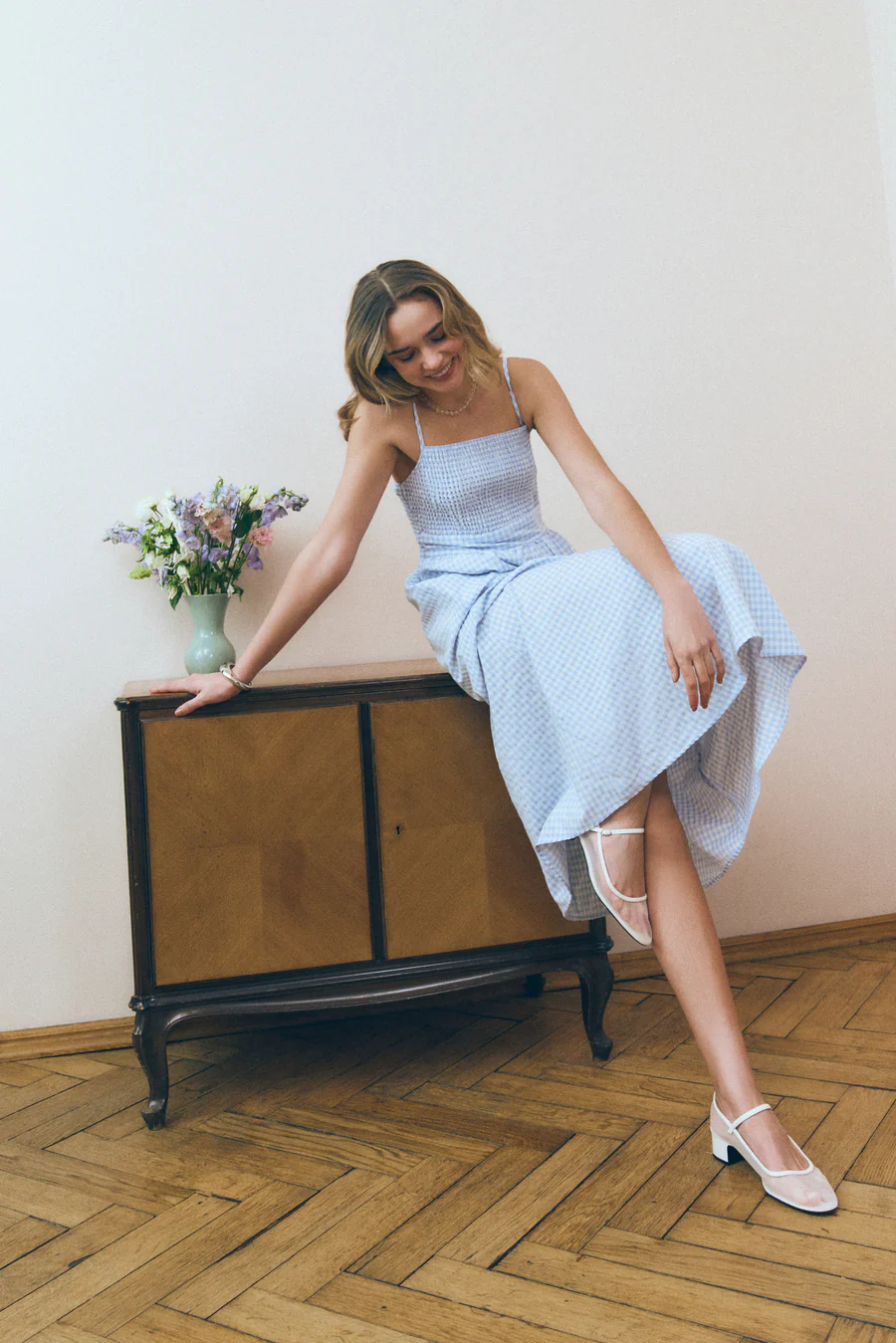 NEW Blue Gingham Check Maxi Dress - Image 4