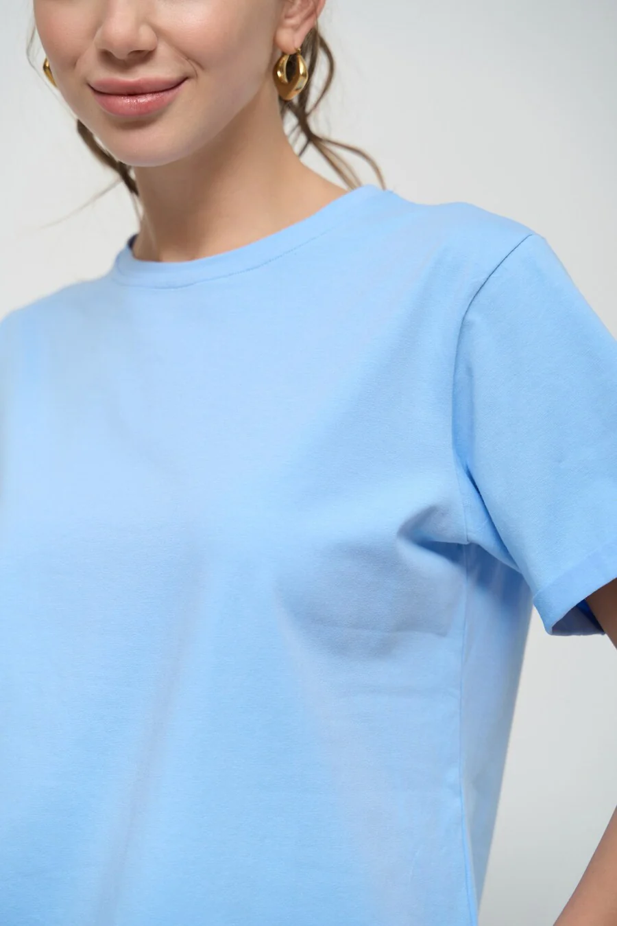 Blue Oversized Roll Up Sleeve T-Shirt - Image 5