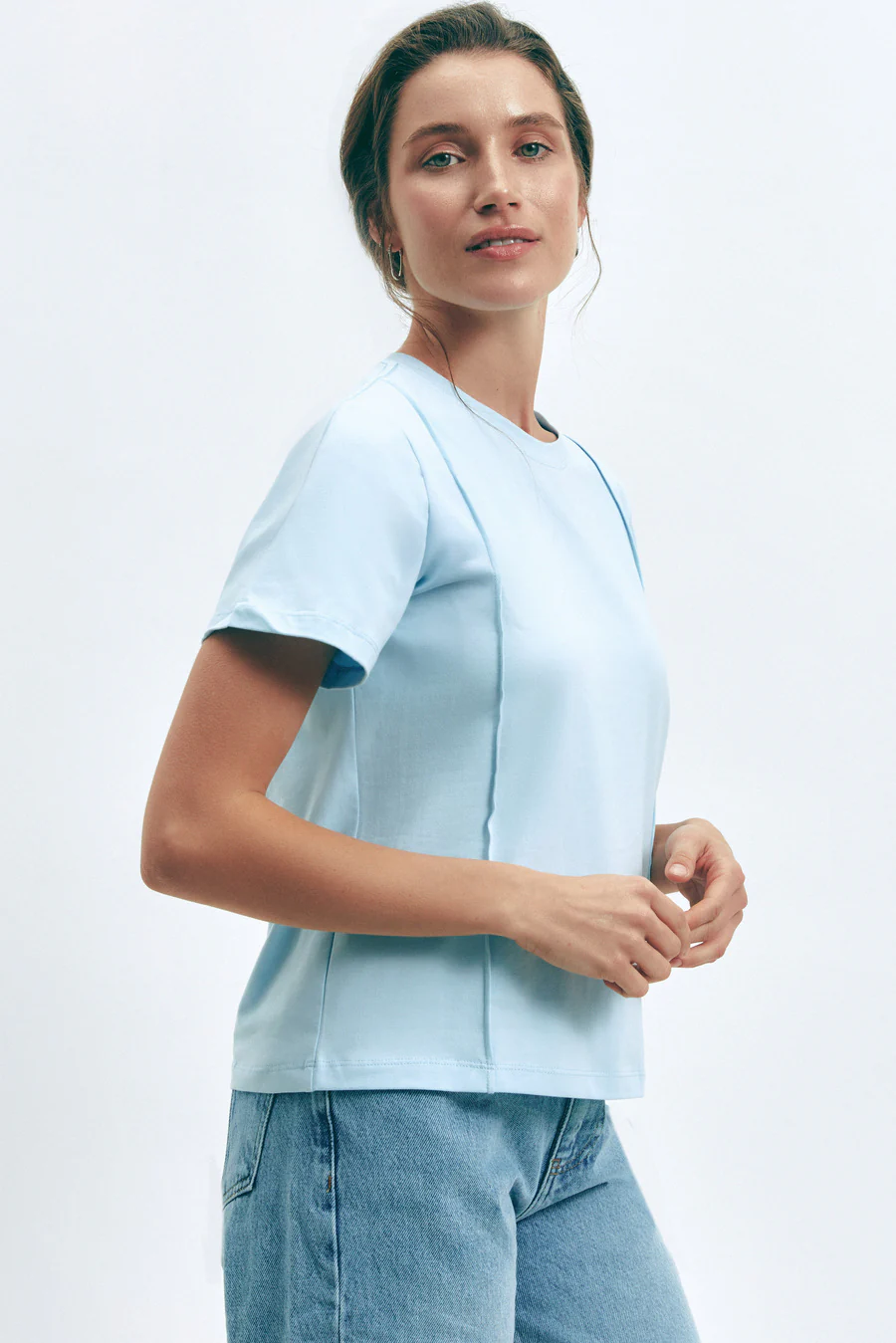 Blue Seam Detail T-Shirt