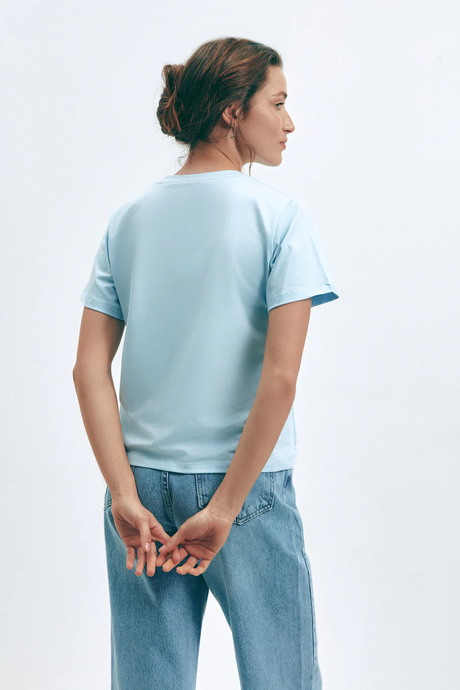 Blue Seam Detail T-Shirt - Image 5