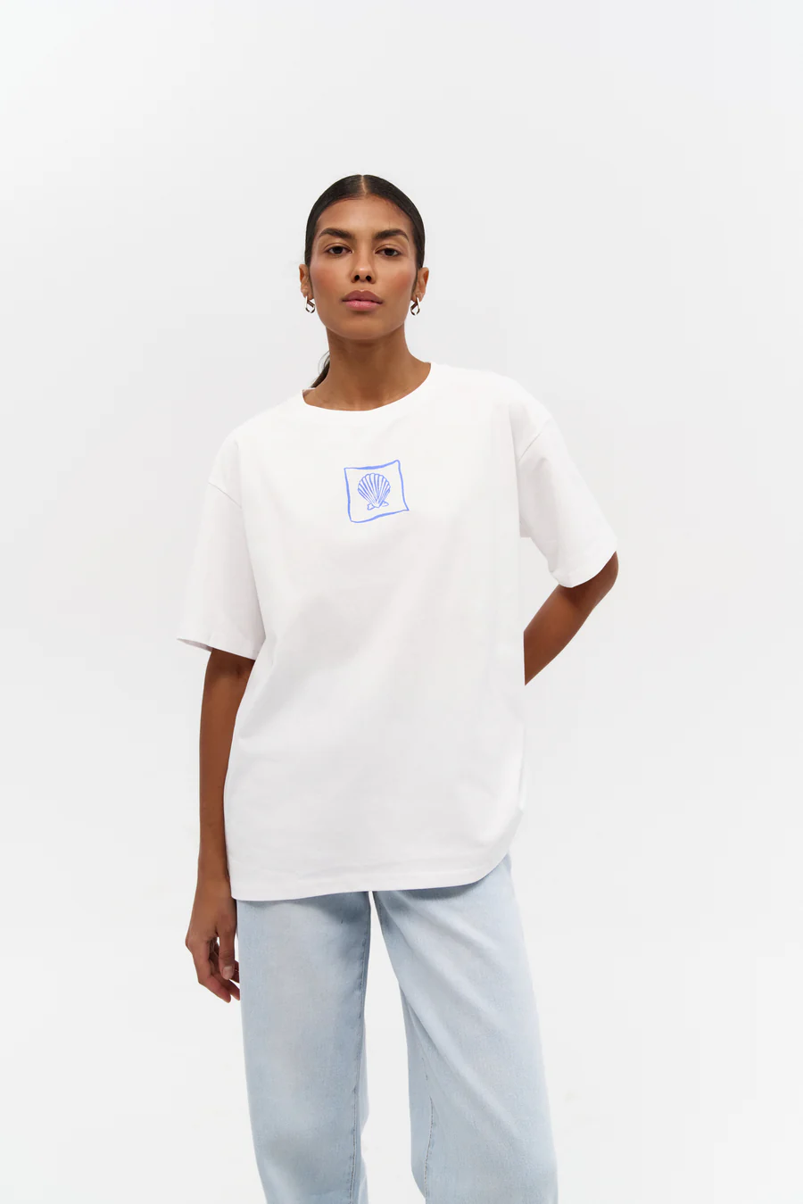 Blue "Sea Lover" Print T-shirt