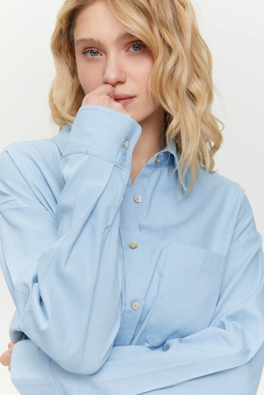 Blue Lightweight Denim Shirt - Image 3