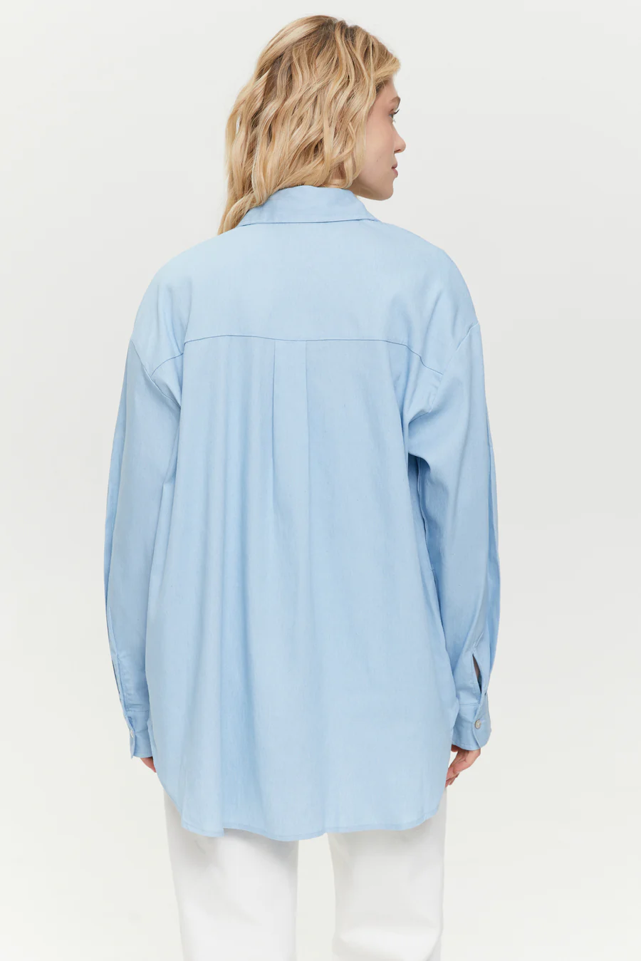 Blue Lightweight Denim Shirt - Image 6