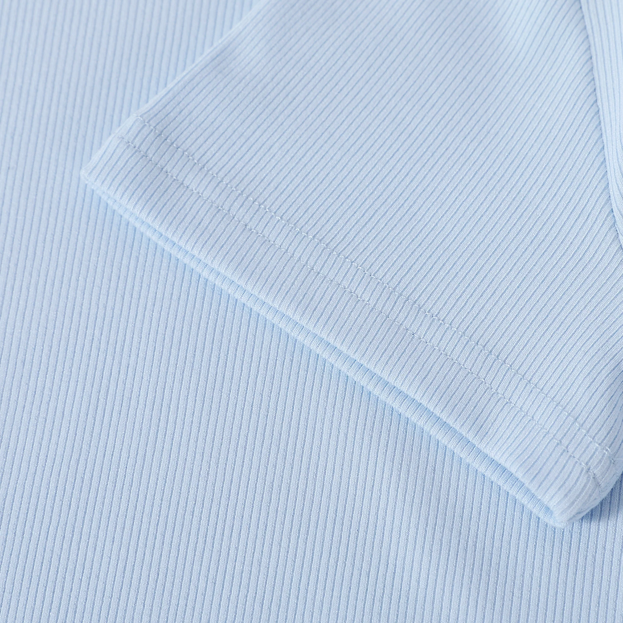 Blue Ribbed Crop T-shirt - Image 3