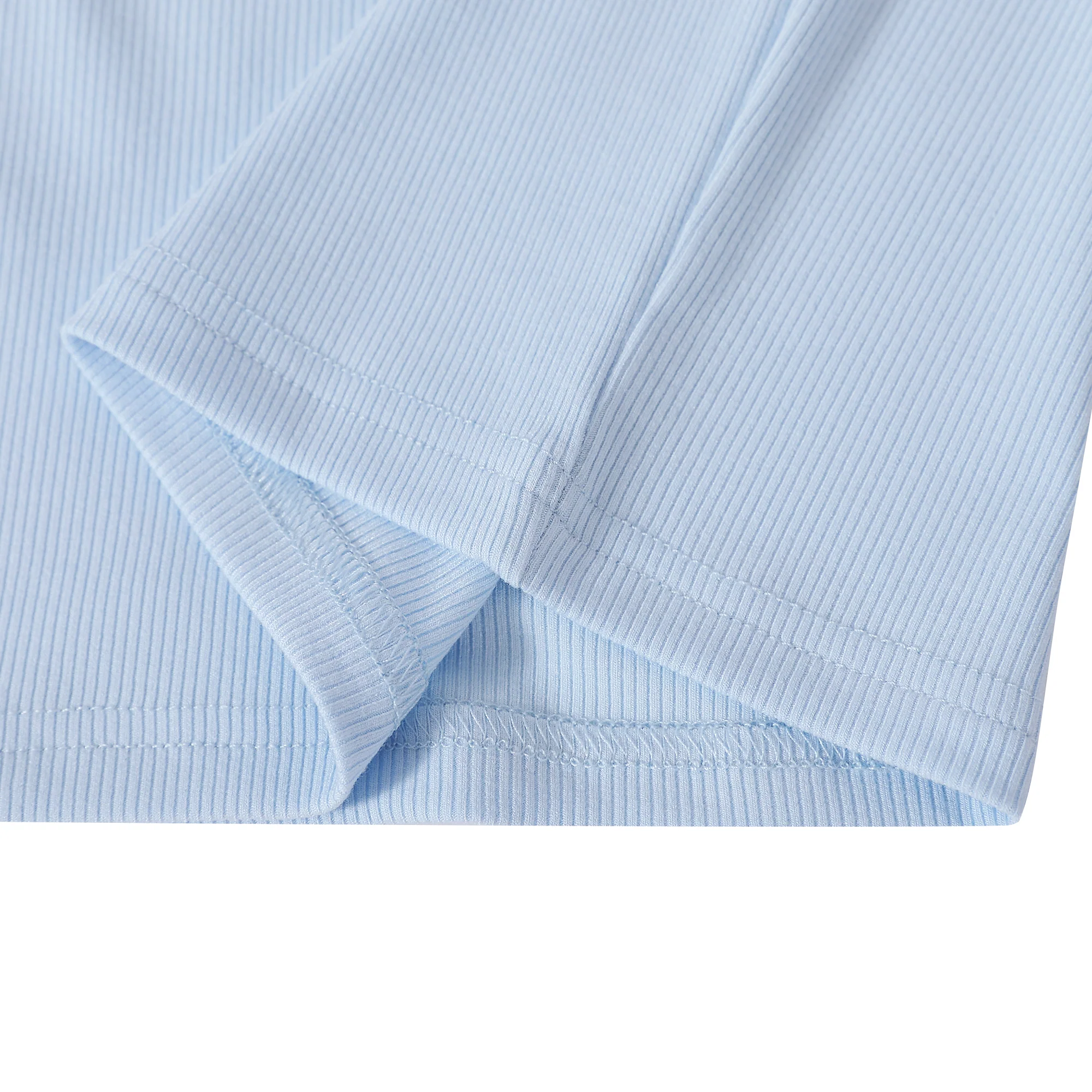 Blue Ribbed Crop T-shirt - Image 5