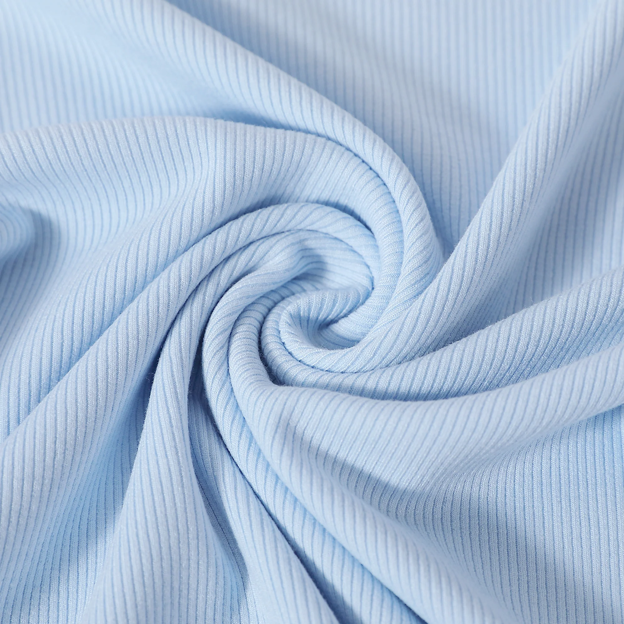 Blue Ribbed Crop T-shirt - Image 6