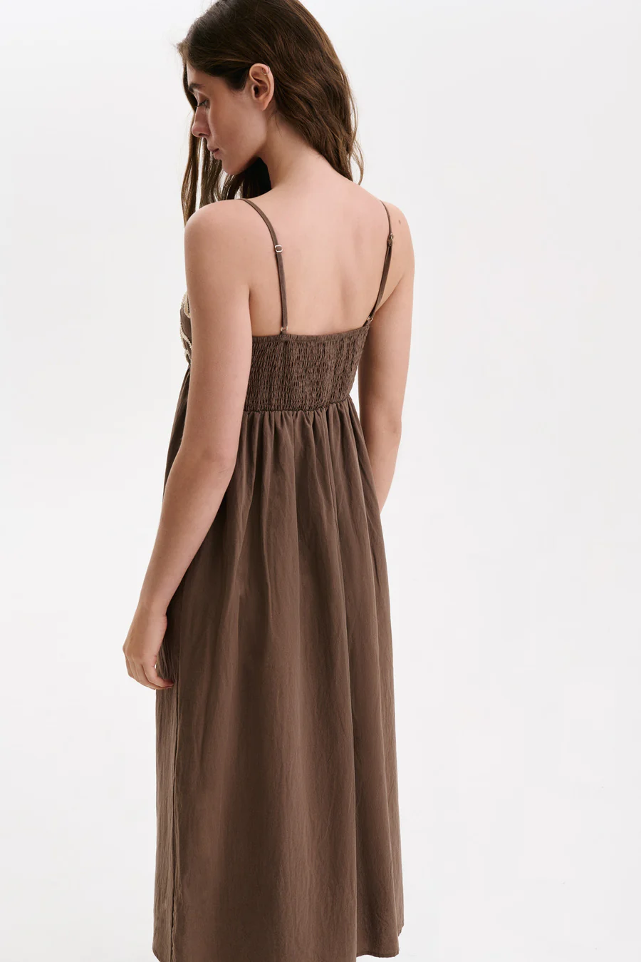 NEW Brown Decorative Patch Maxi Dress - Image 7