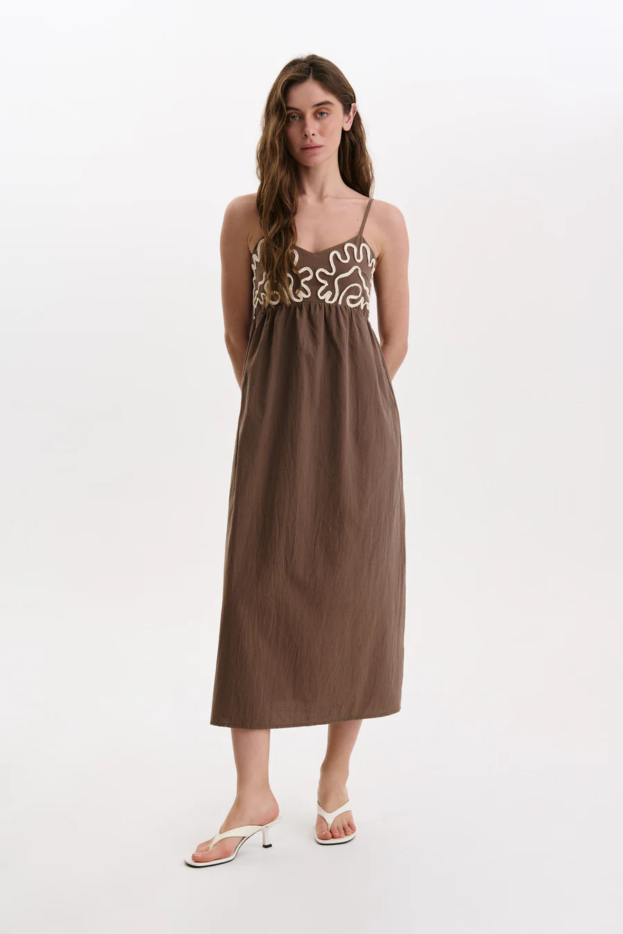 NEW Brown Decorative Patch Maxi Dress - Image 8