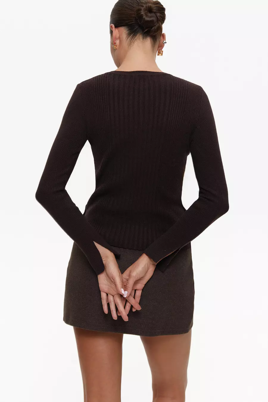 Brown Jumper with Side Buttons - Image 4
