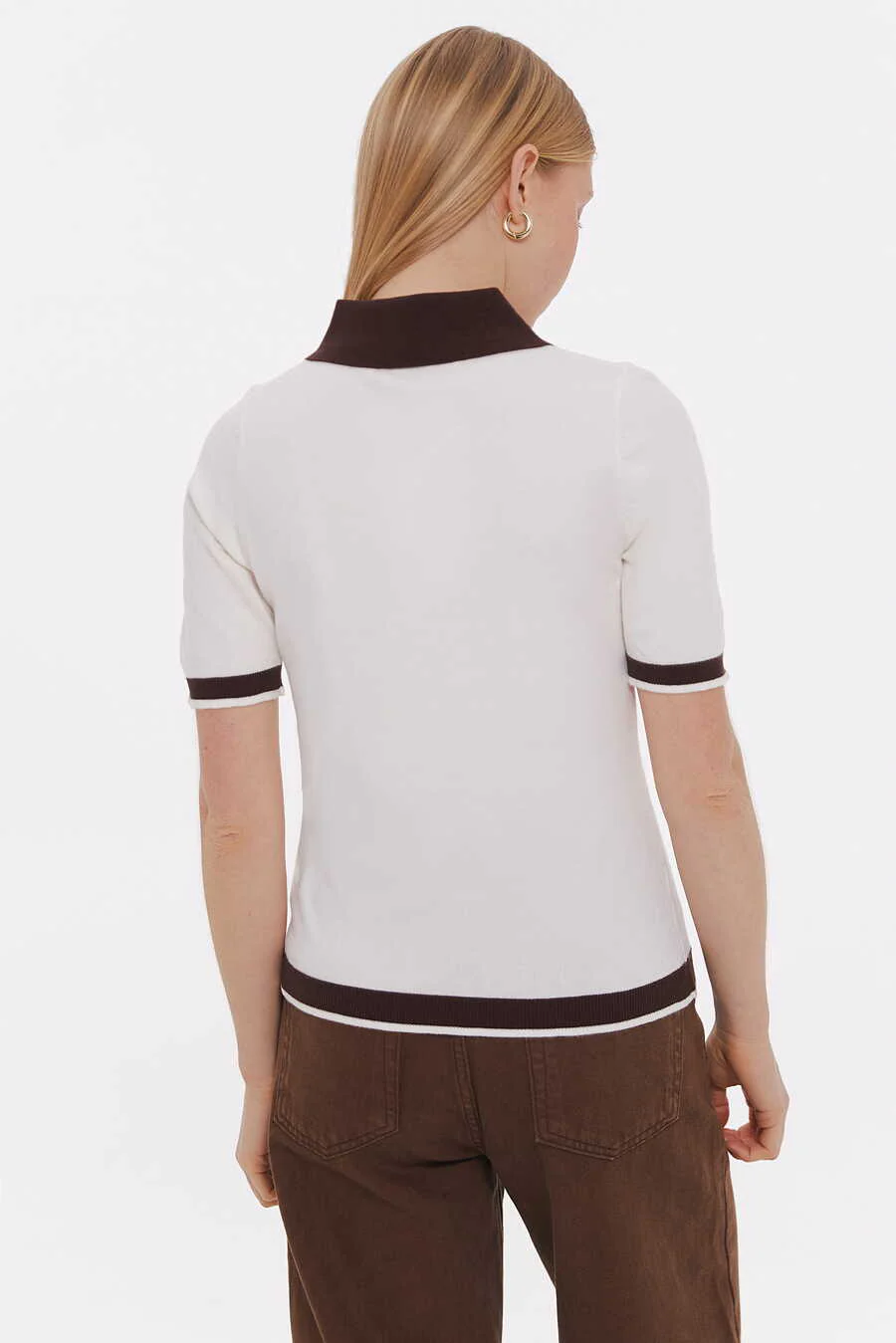 Brown Short-Sleeved Polo - Image 4