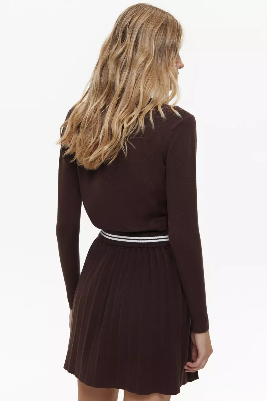 Brown Skirt with White Stripe - Image 4
