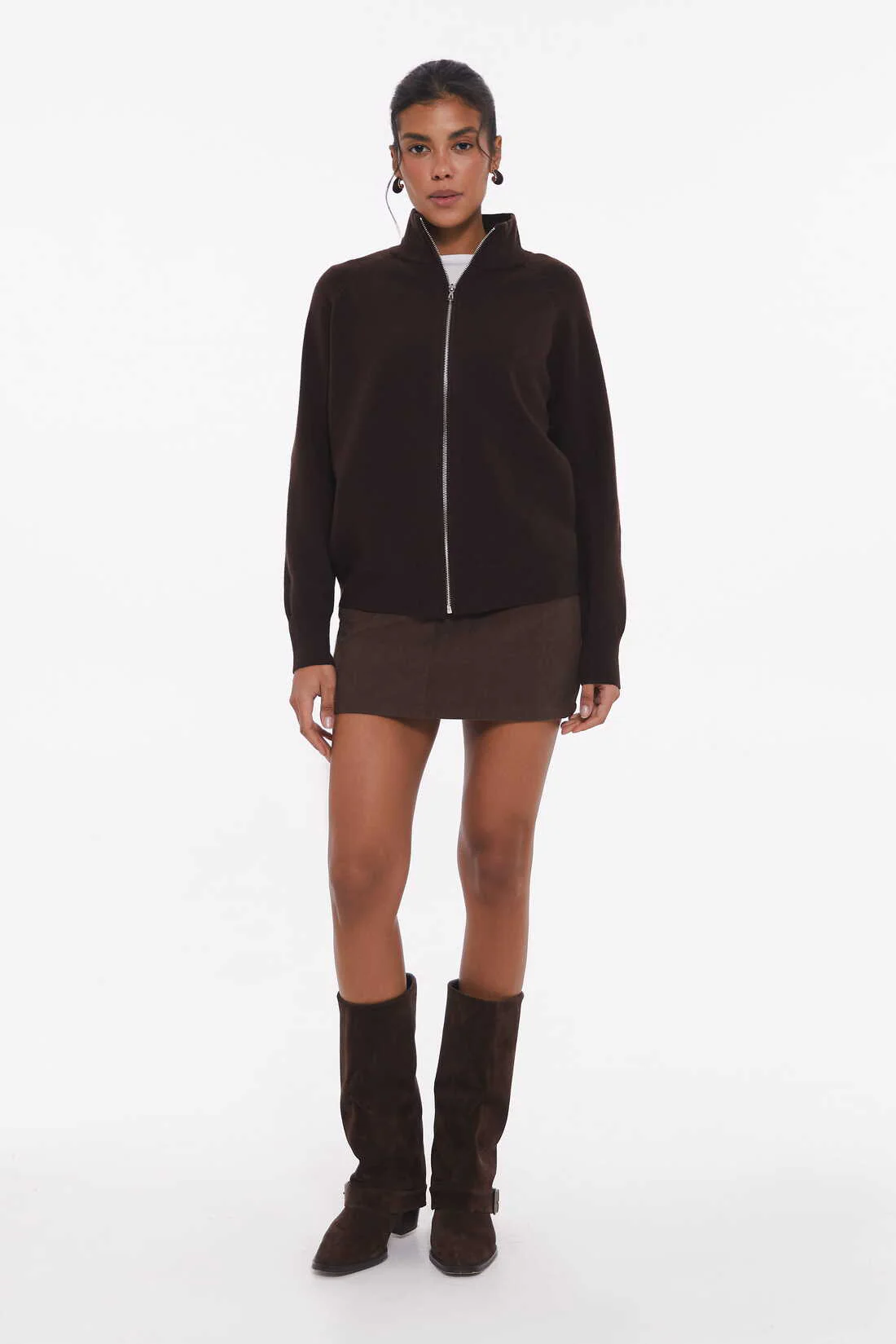 Brown Soft Knit Cardigan - Image 3