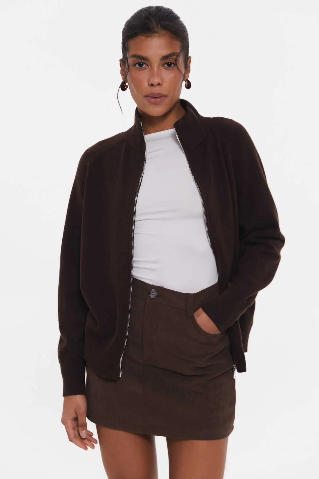 Brown Soft Knit Cardigan - Image 4