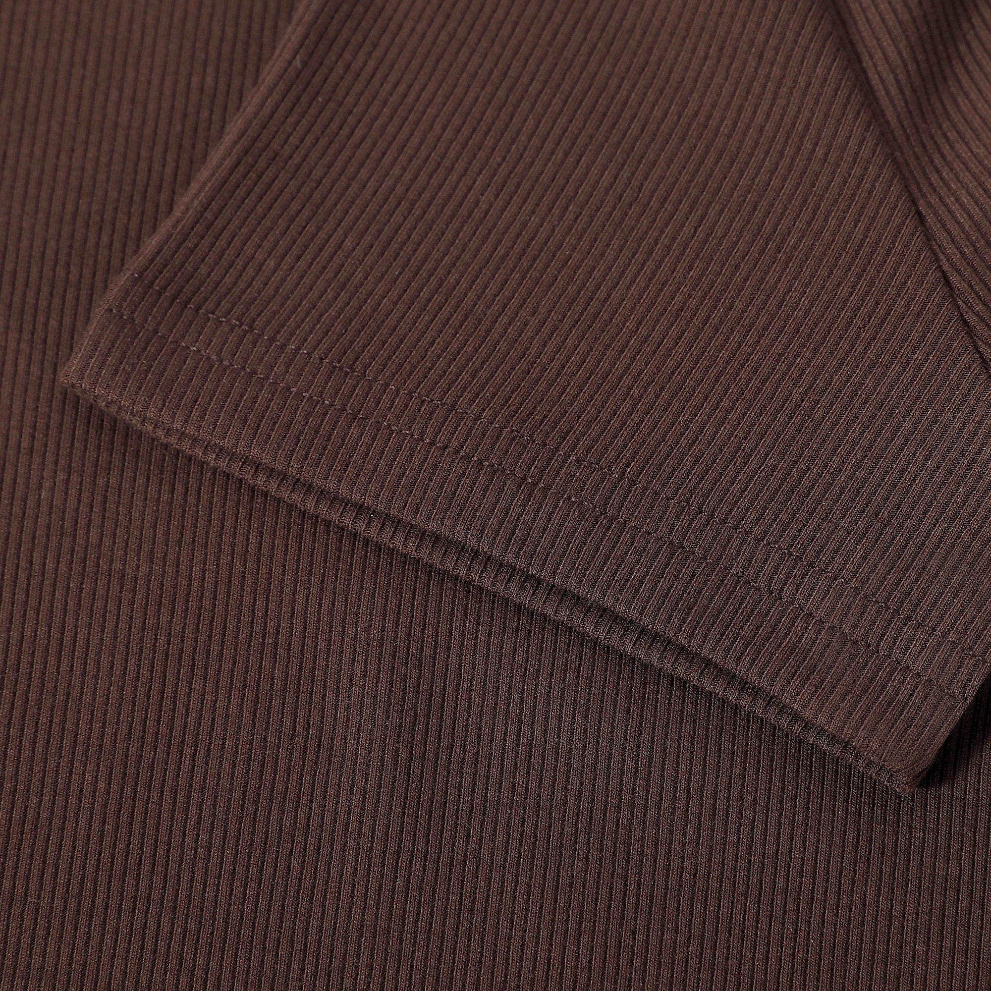 Brown Ribbed Crop T-shirt - Image 3