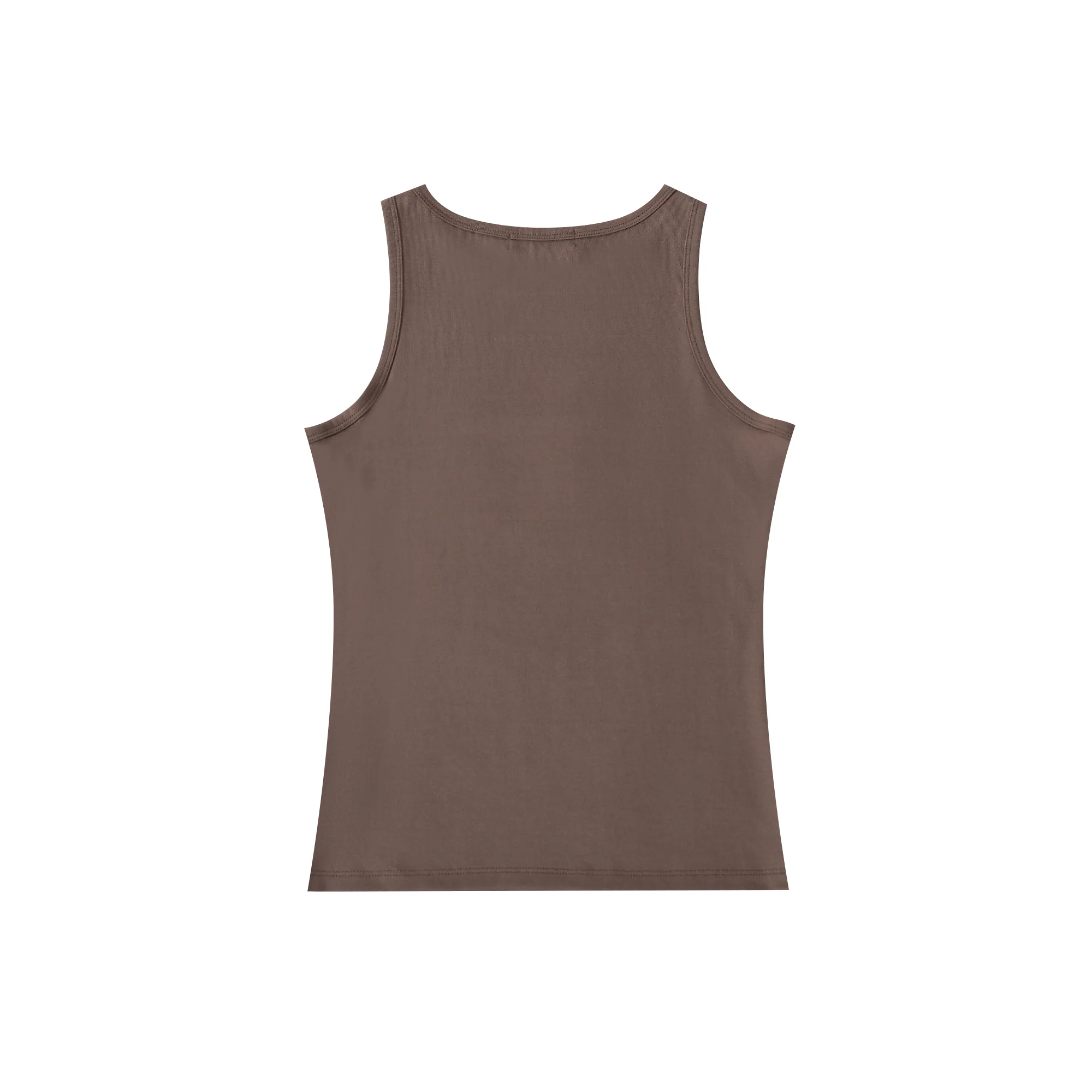 Basic ribbed tank top, Chocolate - Image 3