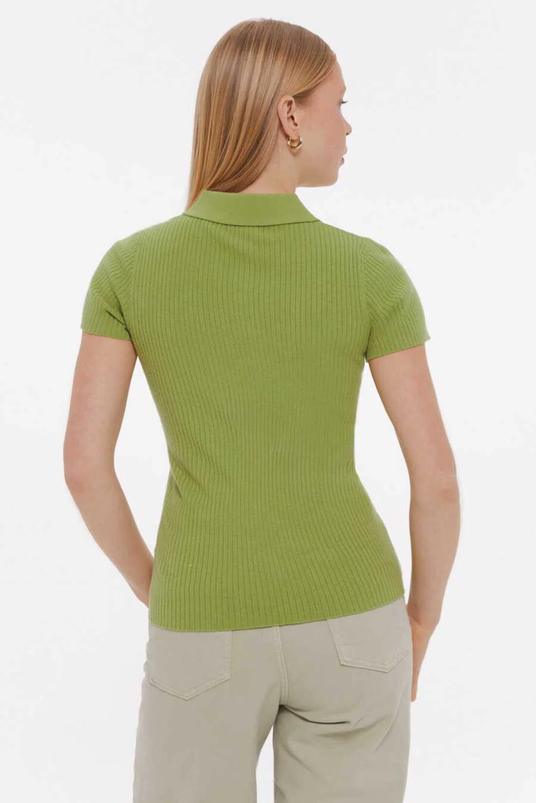Lemongrass Basic ribbed knit Polo jumper - Image 5