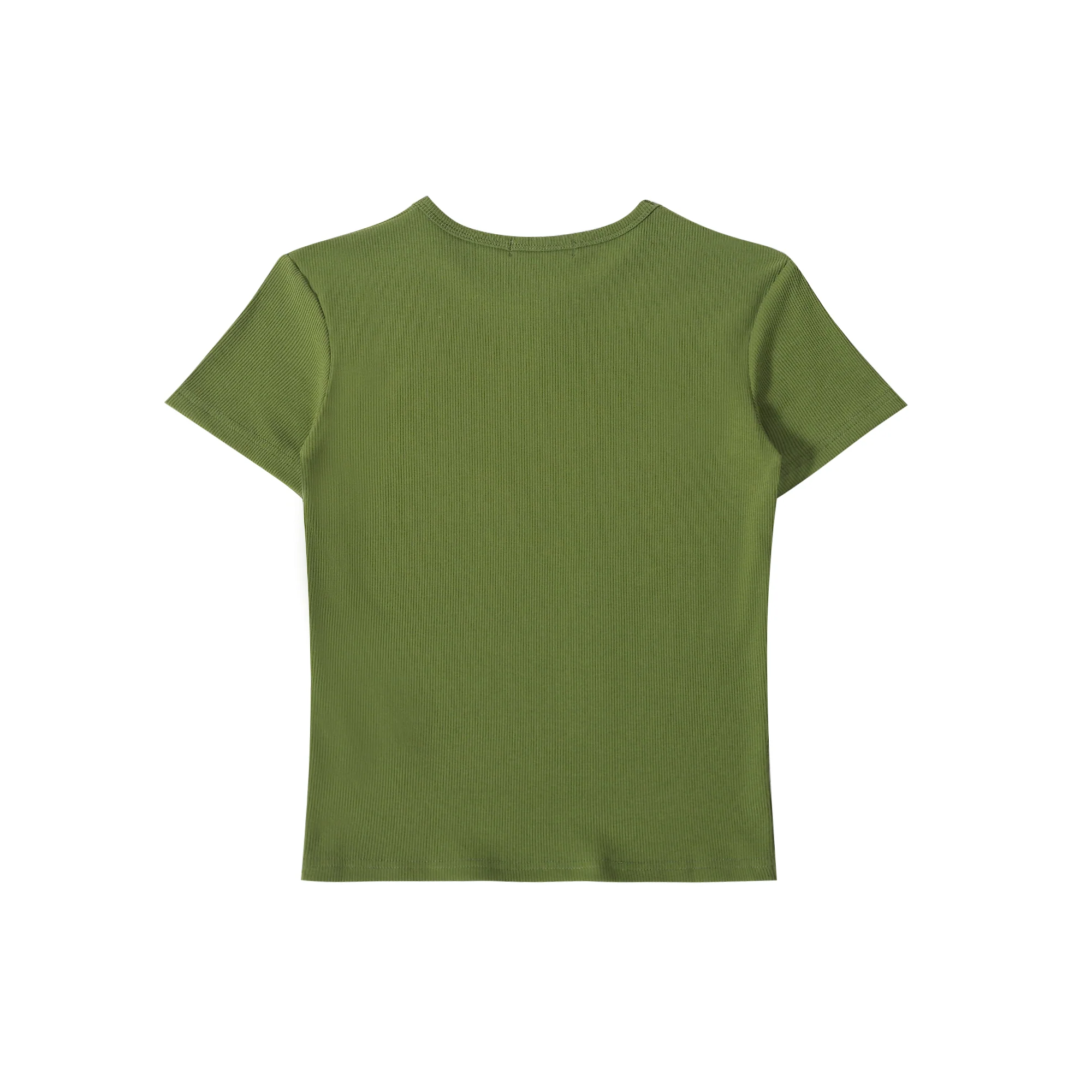 Green Ribbed Crop T-shirt - Image 4