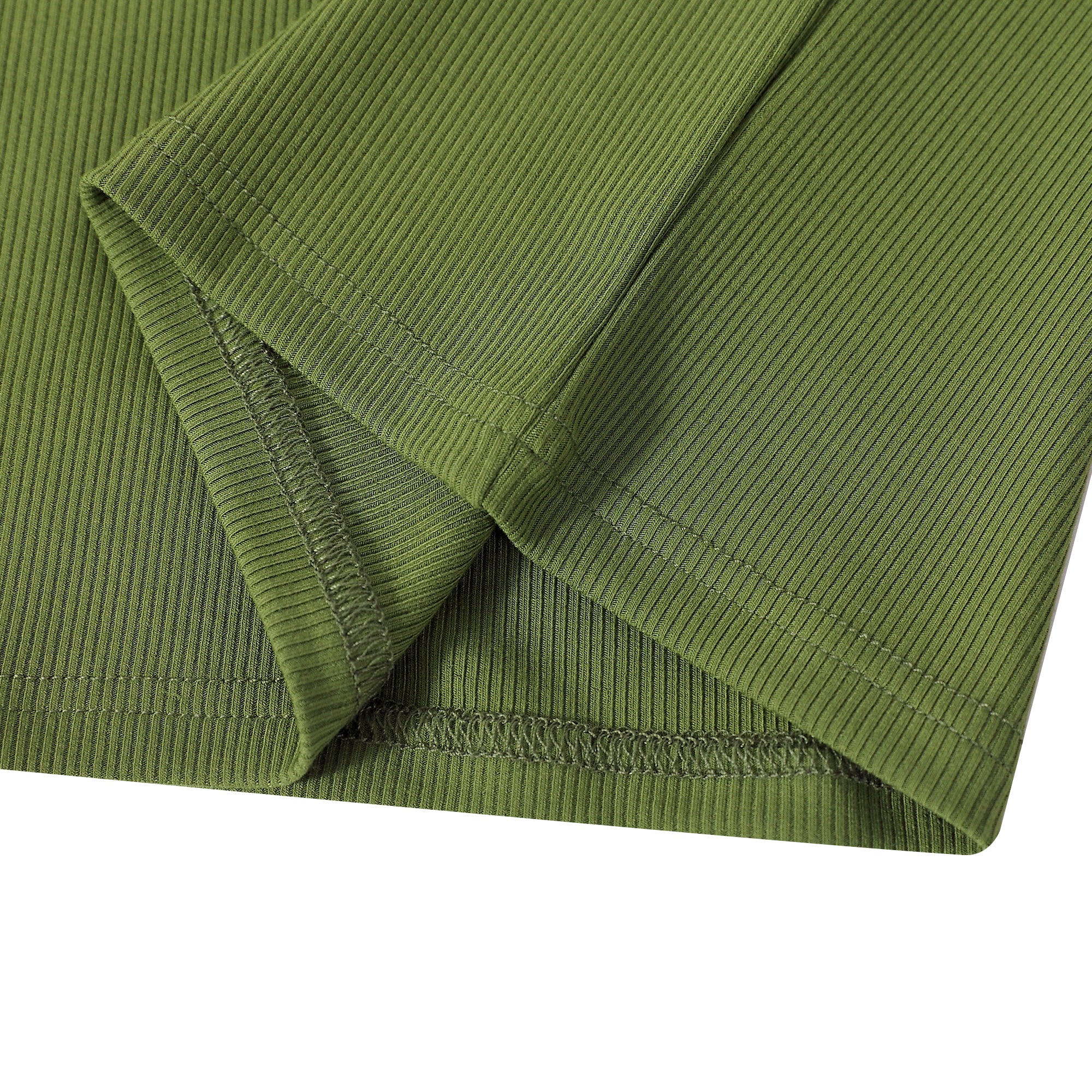 Green Ribbed Crop T-shirt - Image 5