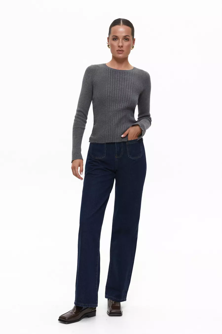 Grey Jumper with Side Buttons - Image 3