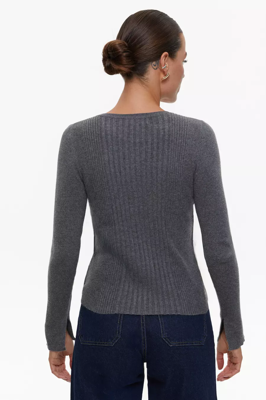 Grey Jumper with Side Buttons - Image 5
