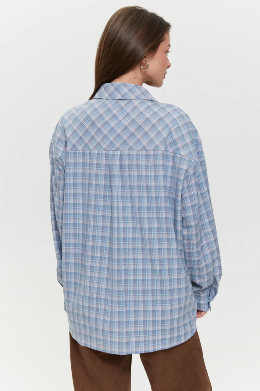 Grey Check shirt with pockets - Image 5