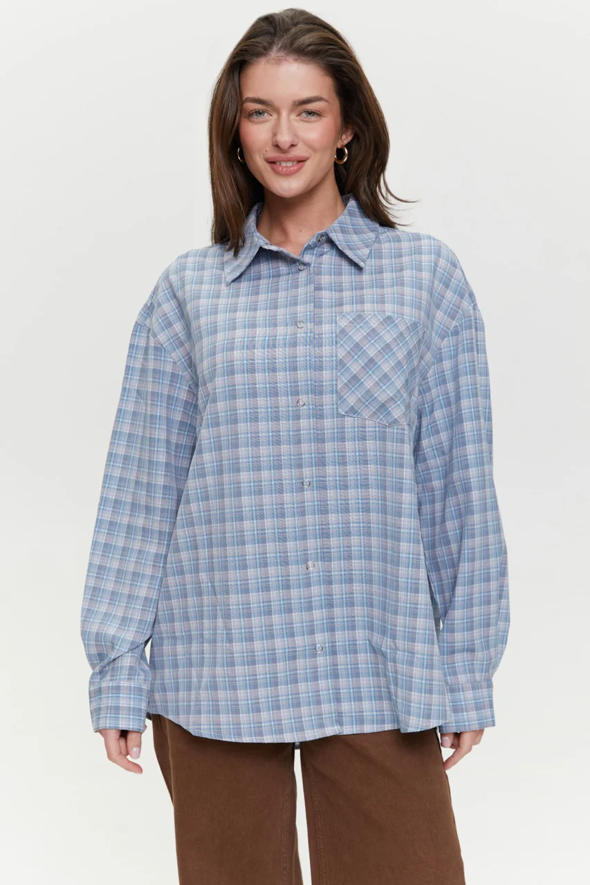 Grey Check shirt with pockets - Image 6