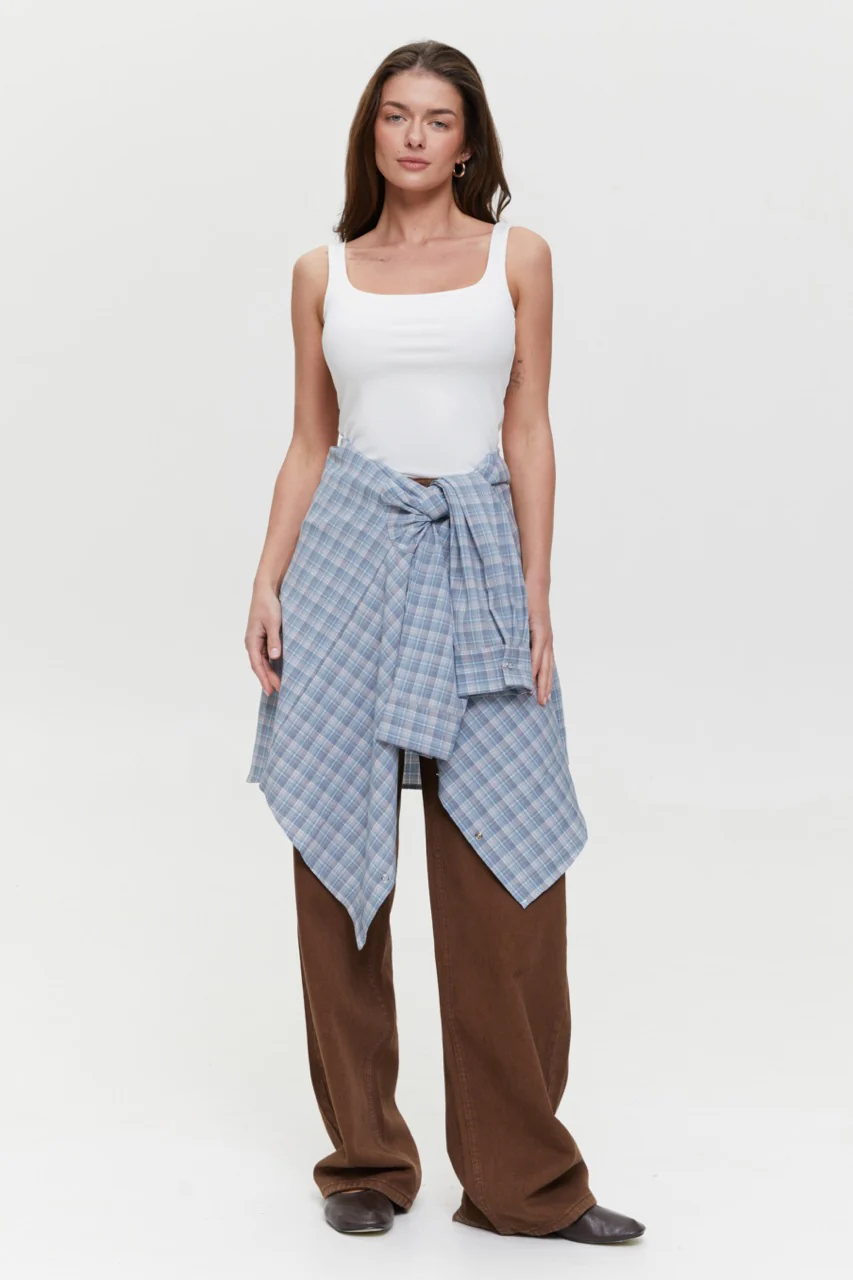 Grey Check shirt with pockets - Image 7