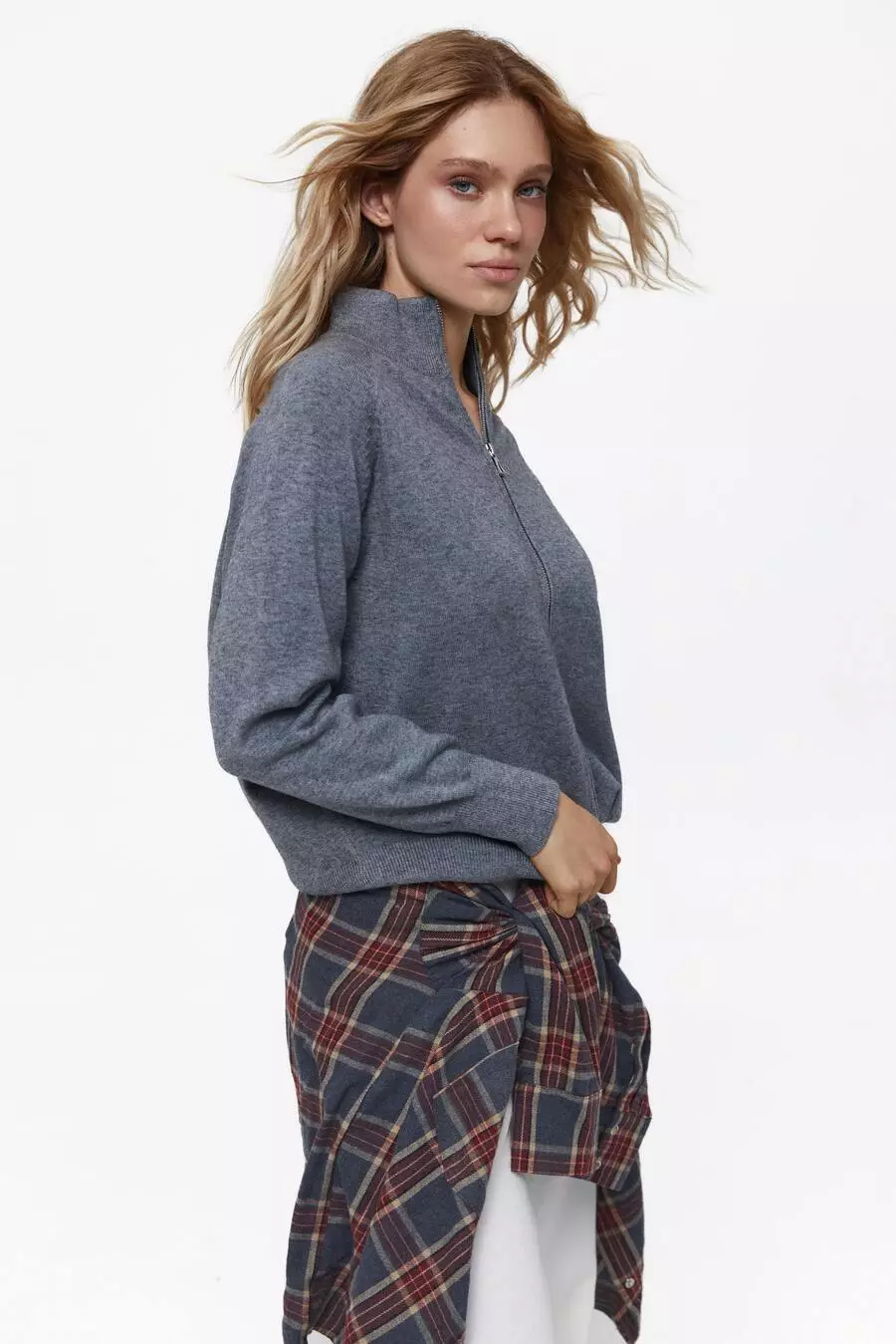 Grey Soft Knit Cardigan - Image 4