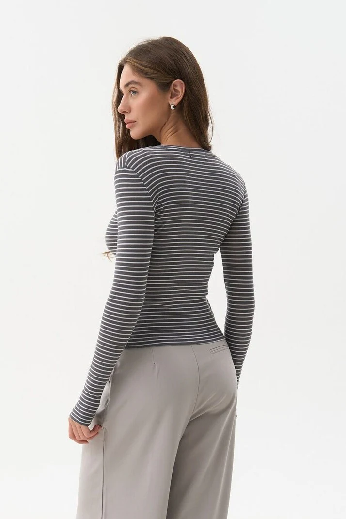 Grey Striped Long Sleeve - Image 5