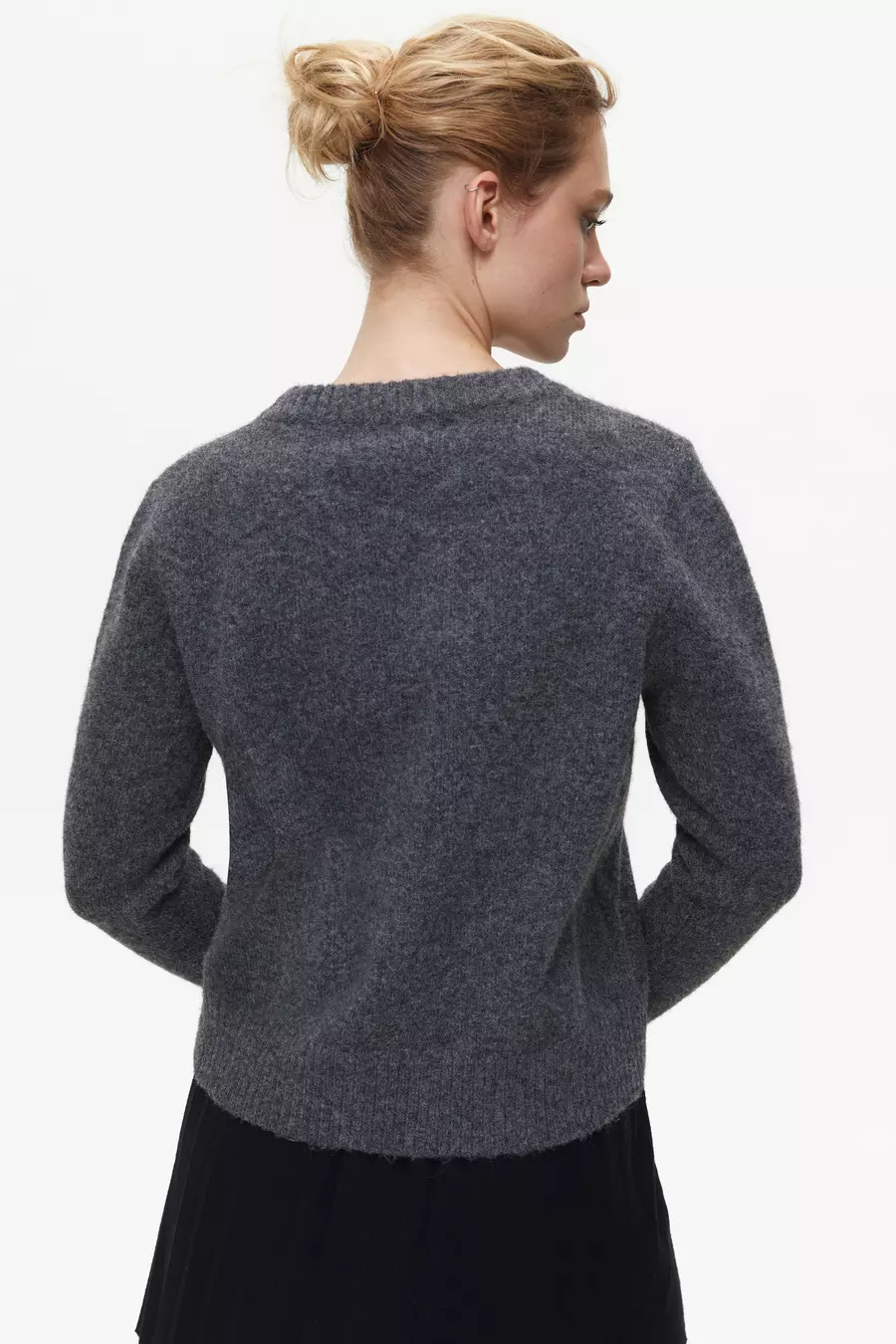Grey Textured Knit Sweater - Image 5