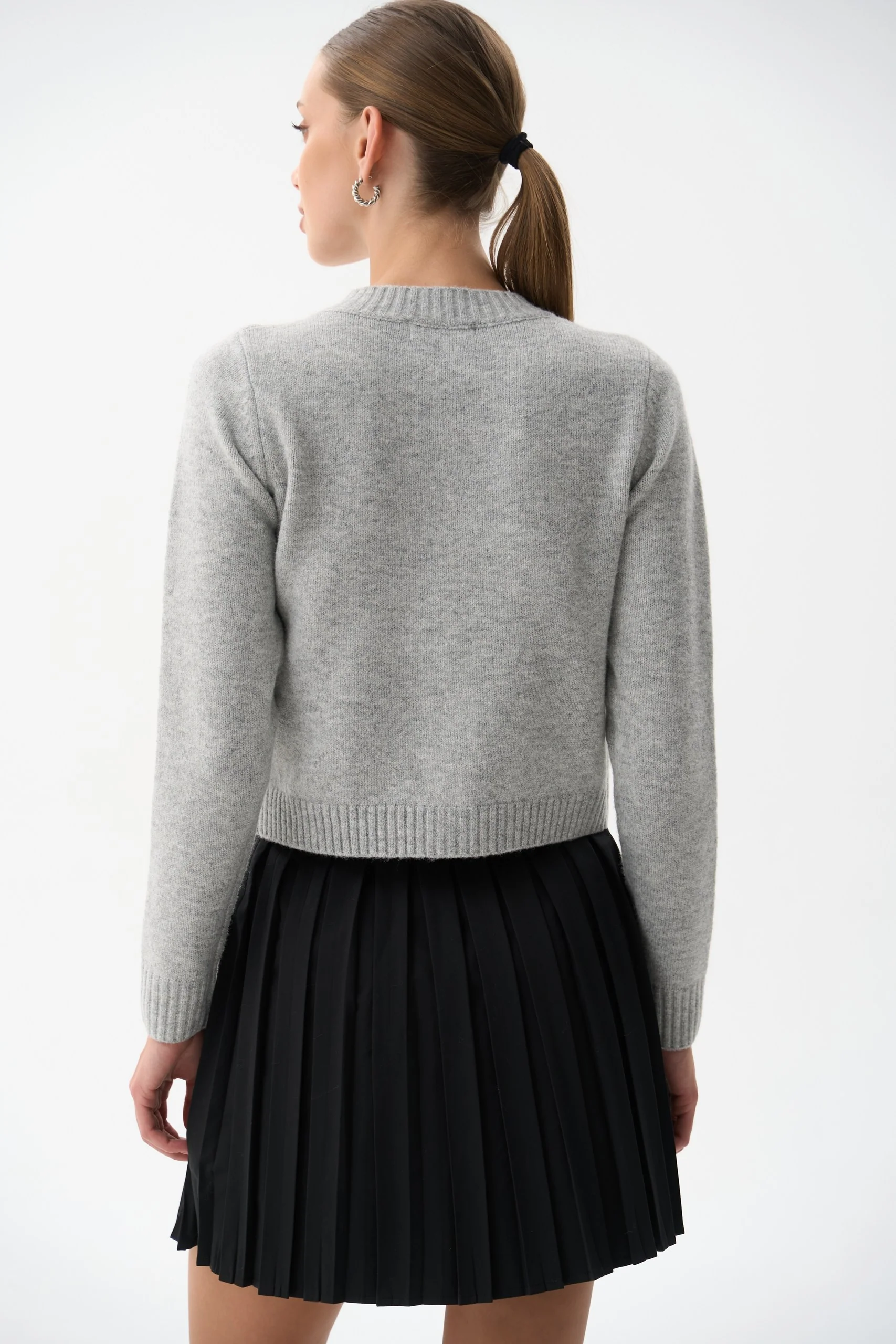 Grey Wool Knit Cardigan - Image 7